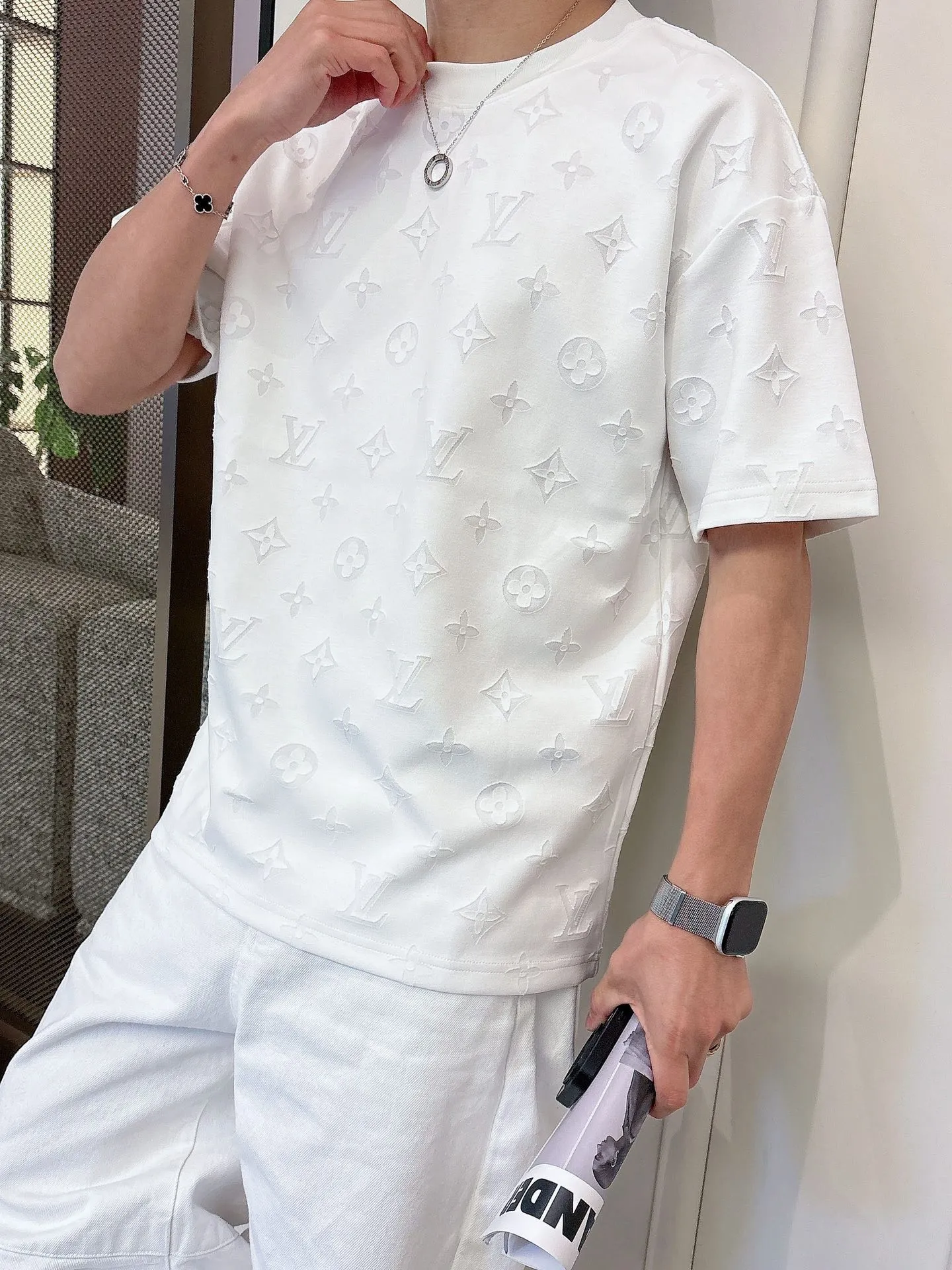 Louis Vuitton/Louis Vuitton 26ss full width presbyopia burnt short sleeves